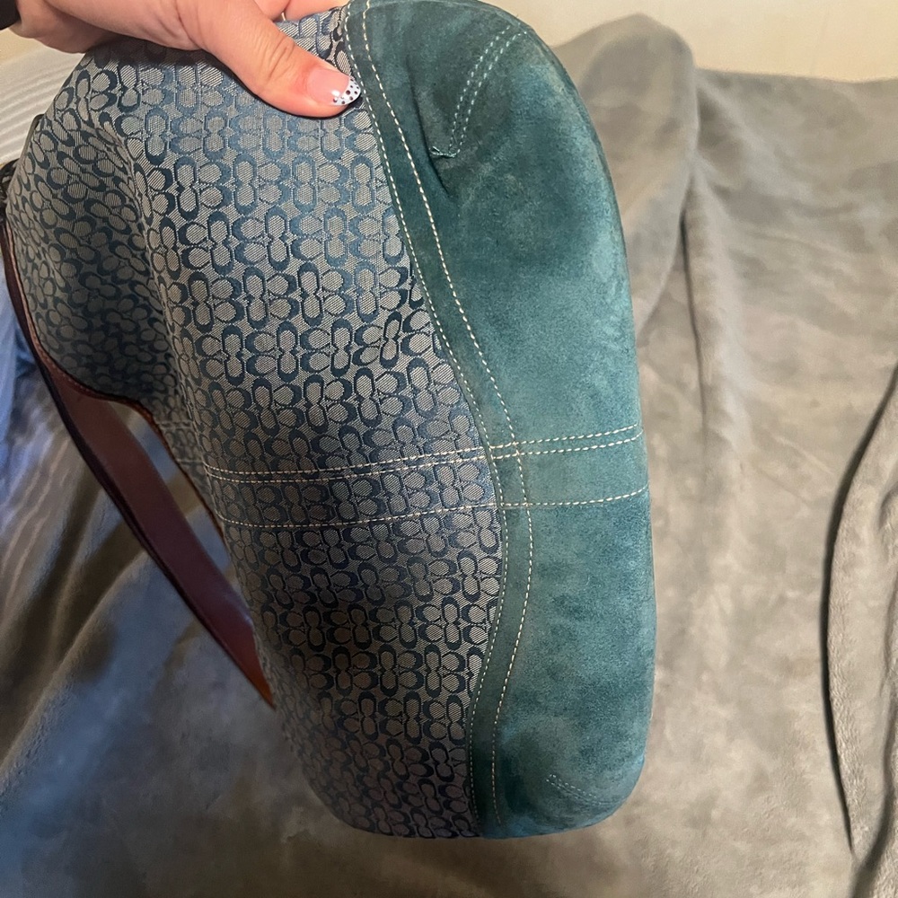 Vintage Coach Blue Suede Bag - Picture 3 of 5